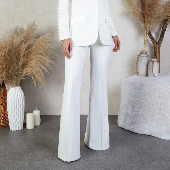 Nadine Merabi Satin/Crepe Suit Pant - Picture 3 of 4